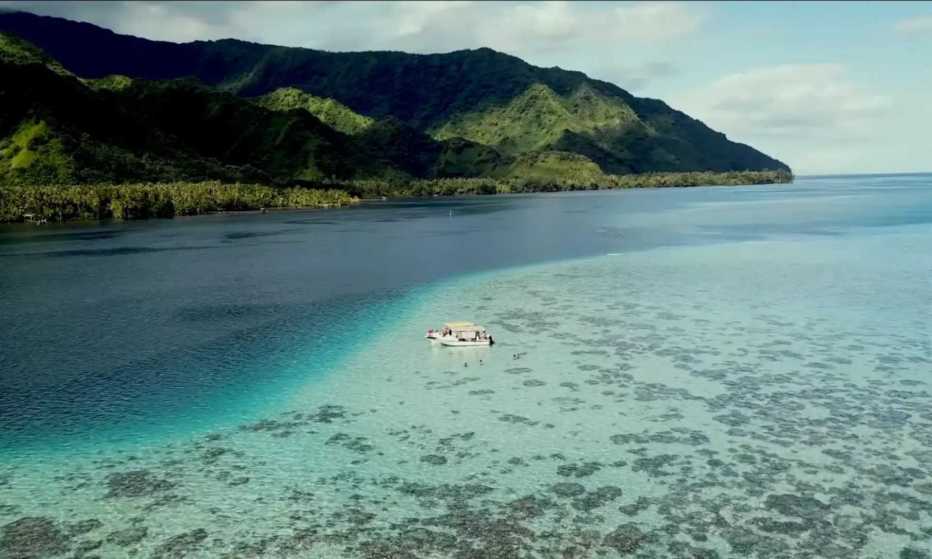 bateau sur fond des antilles