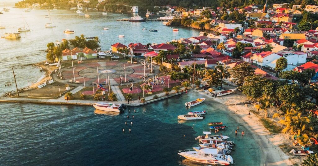 Aerial View of Boats on Sea