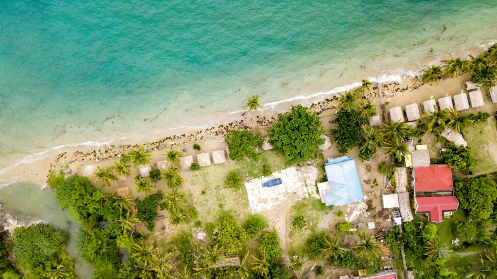 Aerial Photography a Beach Resort on a Seaside